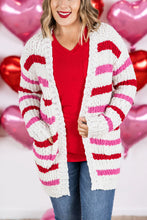 Load image into Gallery viewer, Valentine&#39;s Stripe Cardigan
