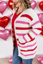 Load image into Gallery viewer, Valentine&#39;s Stripe Cardigan
