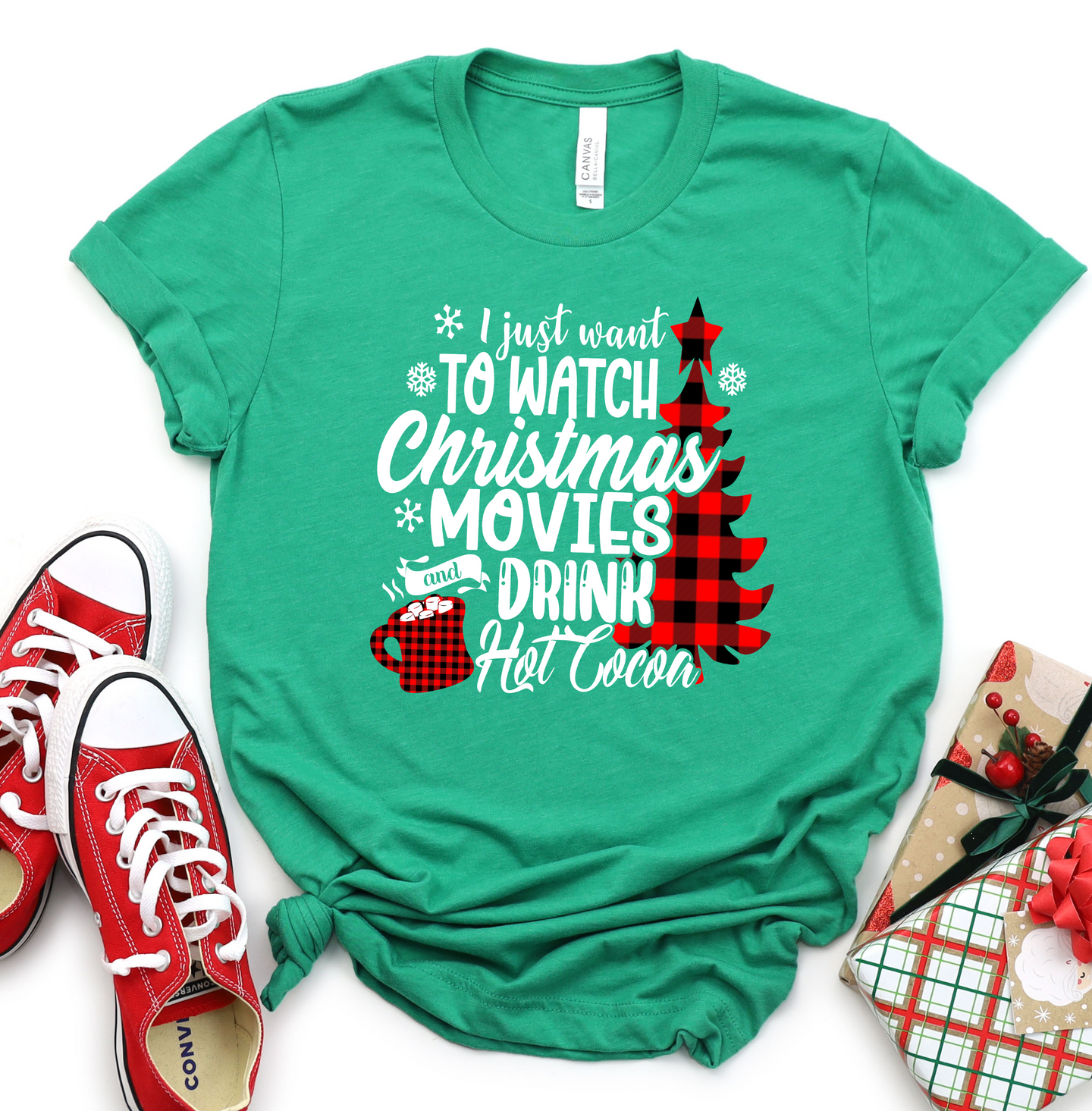 I just want to watch Christmas Movies and Drink Hot Cocoa Graphic T-Shirt