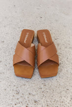Load image into Gallery viewer, Step Into Summer Criss Cross Wooden Clog Mule in Brown
