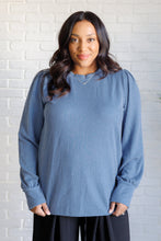 Load image into Gallery viewer, When the Sun Goes Down Mineral Wash Ribbed Knit Top in Vintage Denim
