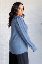 Load image into Gallery viewer, When the Sun Goes Down Mineral Wash Ribbed Knit Top in Vintage Denim
