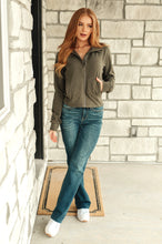 Load image into Gallery viewer, Where Are You Zip Up Jacket in Olive
