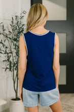 Load image into Gallery viewer, Whisper Trim Detailed V-Neck Tank in Navy
