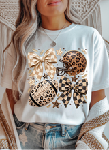 Load image into Gallery viewer, Leopard Checkered Football Graphic Tee (multiple color options)
