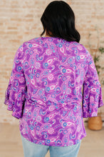 Load image into Gallery viewer, Willow Bell Sleeve Top in Lavender Paisley
