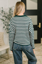 Load image into Gallery viewer, Won't Be Long Collared Sweater Button Down in in Hunter Green
