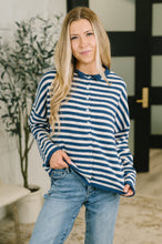 Load image into Gallery viewer, Won't Be Long Collared Sweater Button Down in Navy
