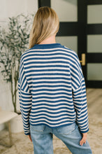 Load image into Gallery viewer, Won't Be Long Collared Sweater Button Down in Navy
