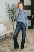 Load image into Gallery viewer, Words Of Wisdom Raglan Sleeve Sweater in Dusty Blue

