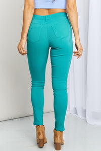 Hyperstretch Mid-Rise Skinny Pants in Sea Green