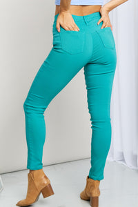 Hyperstretch Mid-Rise Skinny Pants in Sea Green