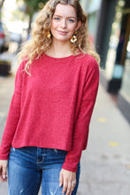 Load image into Gallery viewer, Stay Awhile Ribbed Dolman Cropped Sweater in Red

