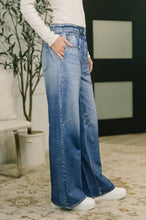 Load image into Gallery viewer, Pacific Pulse Printed Faux Denim Wide Leg Bottoms
