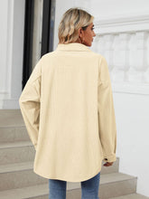 Load image into Gallery viewer, Collared Neck Long Sleeve Dropped Shoulder Shirt (multiple color options)
