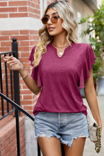 Load image into Gallery viewer, Ruffled Notched Cap Sleeve Top (multiple color options)
