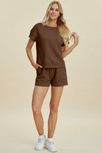 Load image into Gallery viewer, Texture Short Sleeve Top and Shorts Set (multiple color options)
