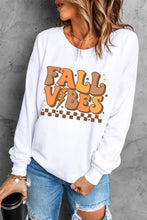 Load image into Gallery viewer, Fall Vibes Graphic Round Neck Long Sleeve Sweatshirt
