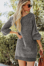 Load image into Gallery viewer, Boat Neck Long Sleeve Sweater Dress
