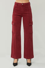 Load image into Gallery viewer, RISEN High Rise Wide Leg Cargo Jeans
