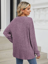 Load image into Gallery viewer, Ribbed Notched Long Sleeve Top (multiple color options)
