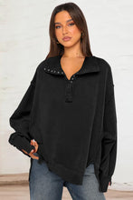 Load image into Gallery viewer, Exposed Seam Side Slit Long Sleeve Sweatshirt (multiple color options)
