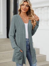 Load image into Gallery viewer, Pocketed Open Front Long Sleeve Cardigan (multiple color options)
