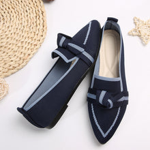 Load image into Gallery viewer, Bow Contrast Trim Point Toe Loafers (multiple color options)
