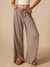 Load image into Gallery viewer, Ribbed Drawstring Wide Leg Pants (multiple color options)
