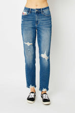 Load image into Gallery viewer, Queen of Hearts Distressed Slim Jeans by Judy Blue
