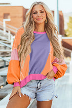 Load image into Gallery viewer, Color Block Round Neck Long Sleeve Top (multiple color options)
