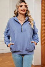 Load image into Gallery viewer, Half Zip Dropped Shoulder Sweatshirt (multiple color options)
