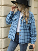 Load image into Gallery viewer, Plaid Collared Neck Long Sleeve Jacket (multiple color options)
