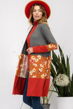 Load image into Gallery viewer, Floral Color Block Open Front Cardigan
