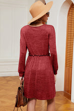 Load image into Gallery viewer, Frill Square Neck Long Sleeve Dress (multiple color options)
