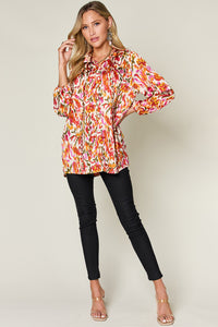 Printed Button Up Long Sleeve Shirt (multiple color options)