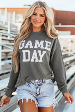 Load image into Gallery viewer, GAME DAY Striped Round Neck Long Sleeve Top
