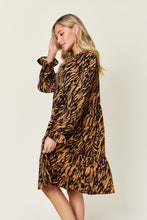 Load image into Gallery viewer, Printed Ruffle Hem Long Sleeve Dress
