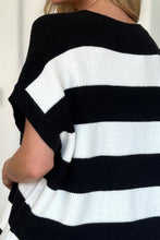 Load image into Gallery viewer, Striped V-Neck Short Sleeve Sweater (multiple color options)
