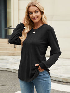 Round Neck Long Sleeve Top (multiple color options)