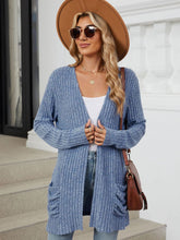 Load image into Gallery viewer, Pocketed Open Front Long Sleeve Cardigan (multiple color options)
