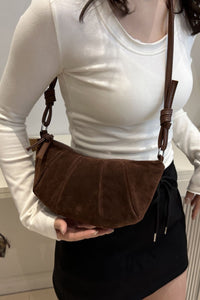 Suede Croissant Shape Shoulder Bag (multiple color options)