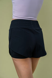 High Waisted Knit Shorts in Black