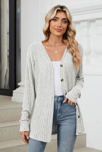 Load image into Gallery viewer, Ribbed Button Up Long Sleeve Cardigan (multiple color options)
