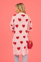 Load image into Gallery viewer, Heart Graphic Open Front Cardigan with Pockets (multiple color options)
