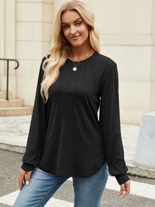 Round Neck Long Sleeve Top (multiple color options)