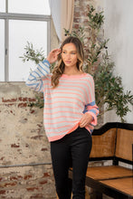 Load image into Gallery viewer, Striped Dropped Shoulder Sweater
