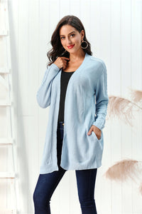 Cable-Knit Open Front Long Sleeve Cardigan (multiple color options)