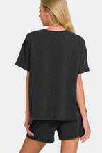 Load image into Gallery viewer, Rib Short Sleeve T-Shirt and Shorts Set
