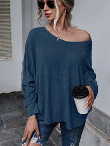 Double Tie Drop Shoulder Long Sleeve Top (multiple color options)